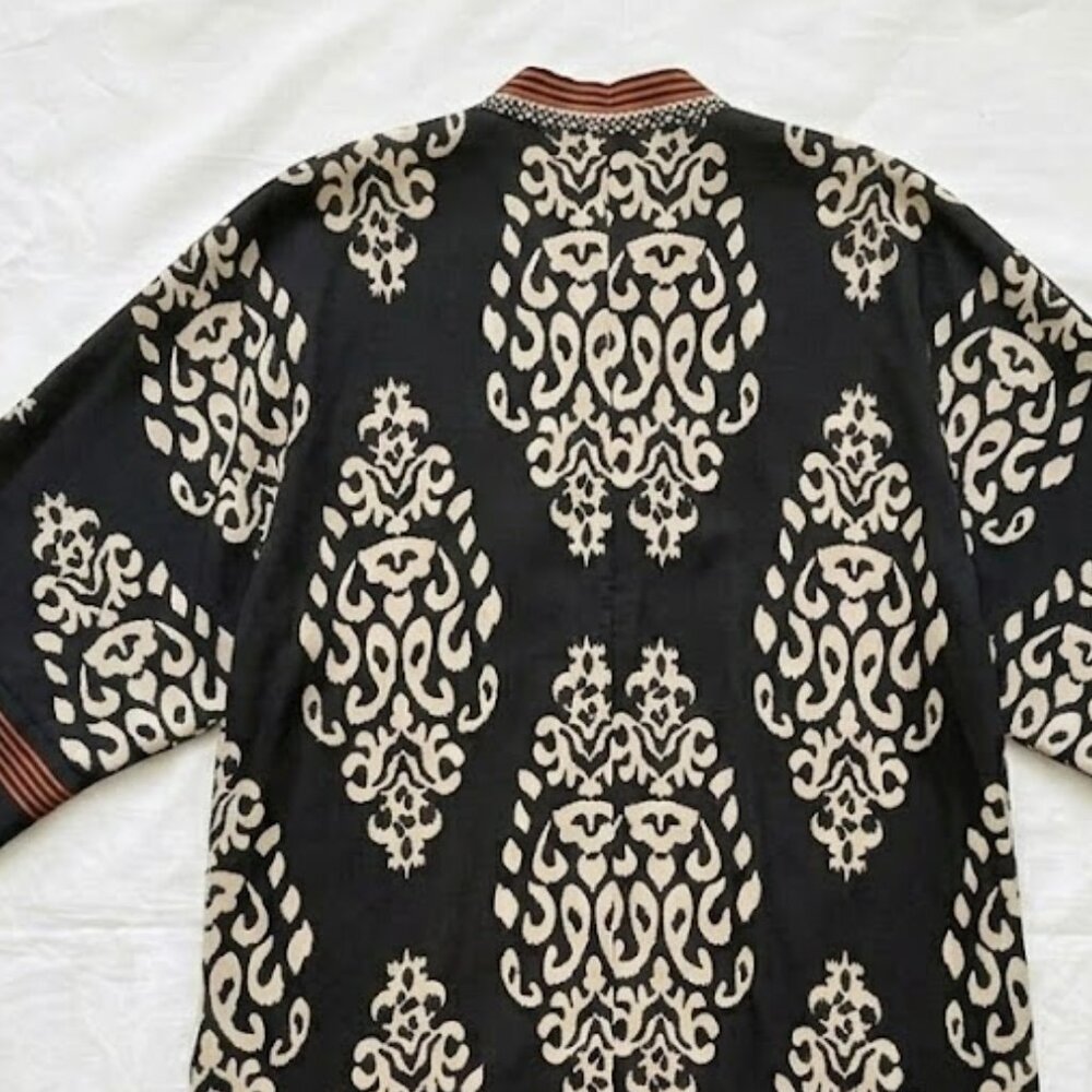 NWOT Chico's Bold Motif Printed Chiffon Kimono Boho Chic Artsy Duster L/XL - Picture 13 of 15